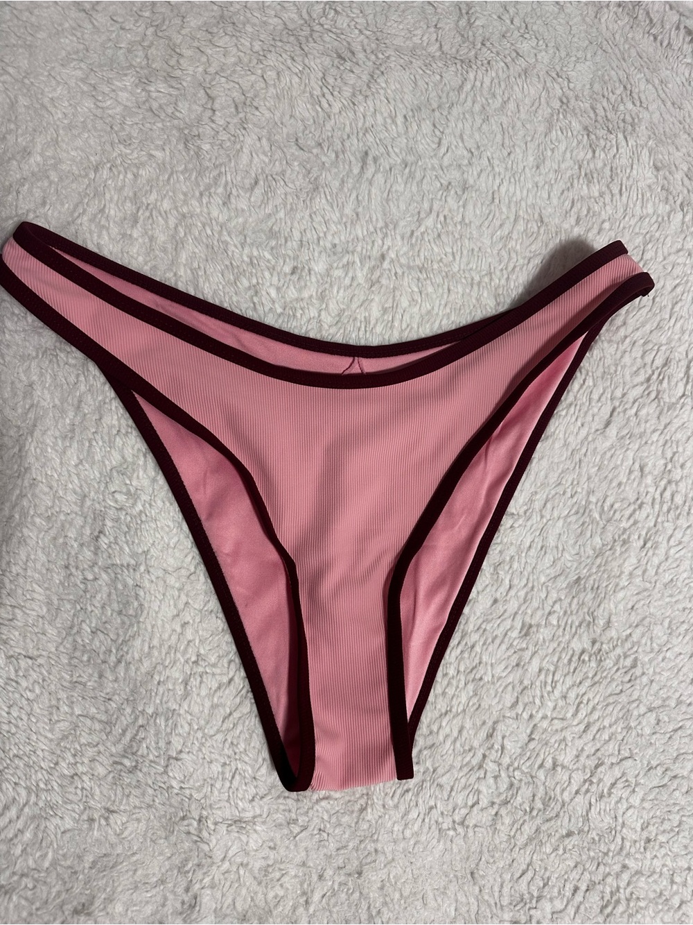 Wilo The Label Candy Pink Contrast Trim Bikini bottom